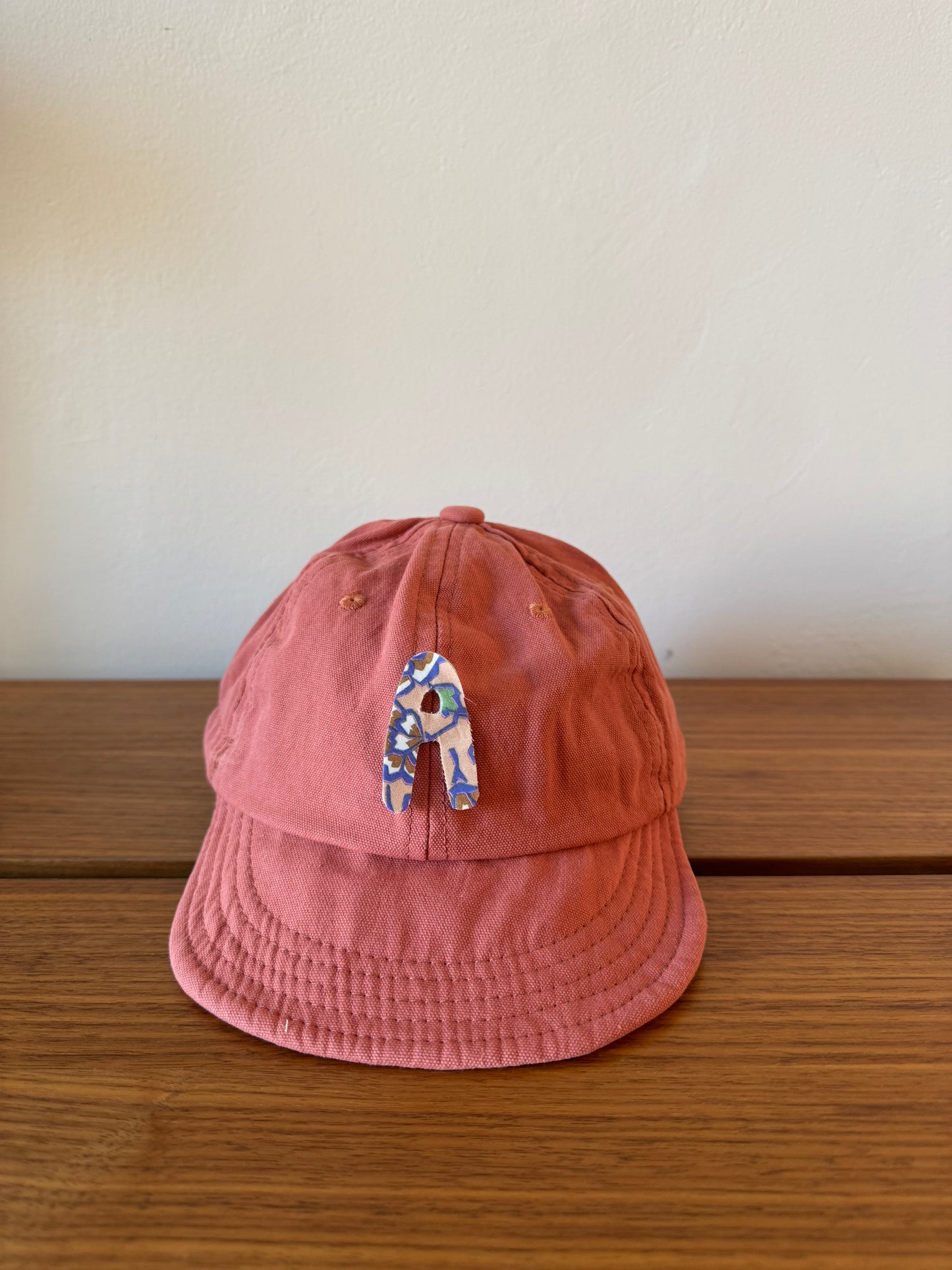 Floral Liberty Print Letter Baby Baseball Hat with Adjustable Strap