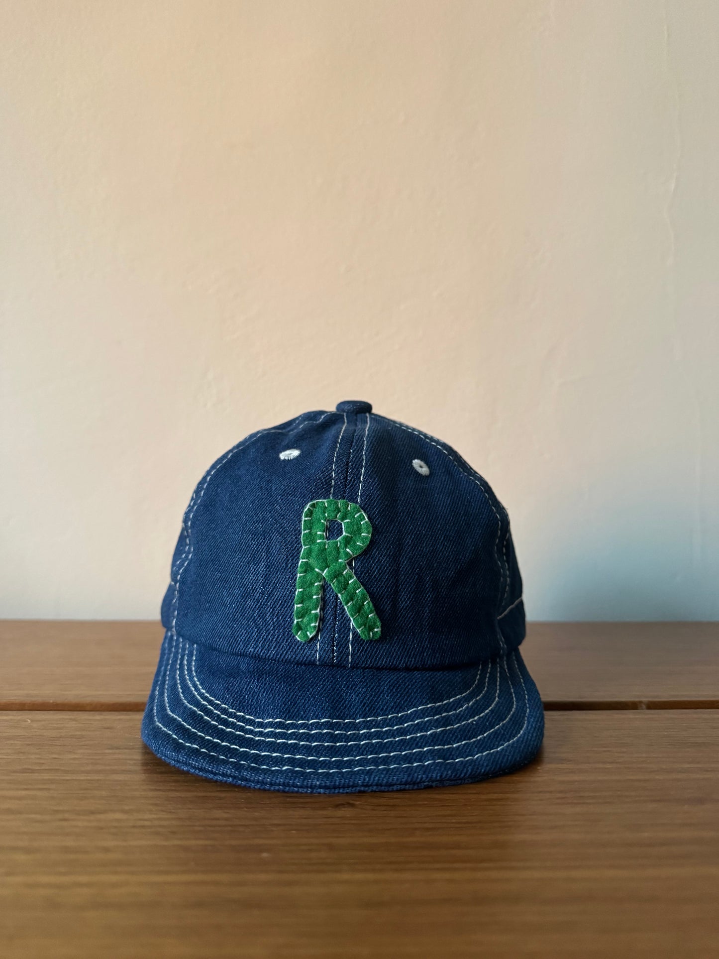 Denim Baby Baseball Hat with Custom Letter