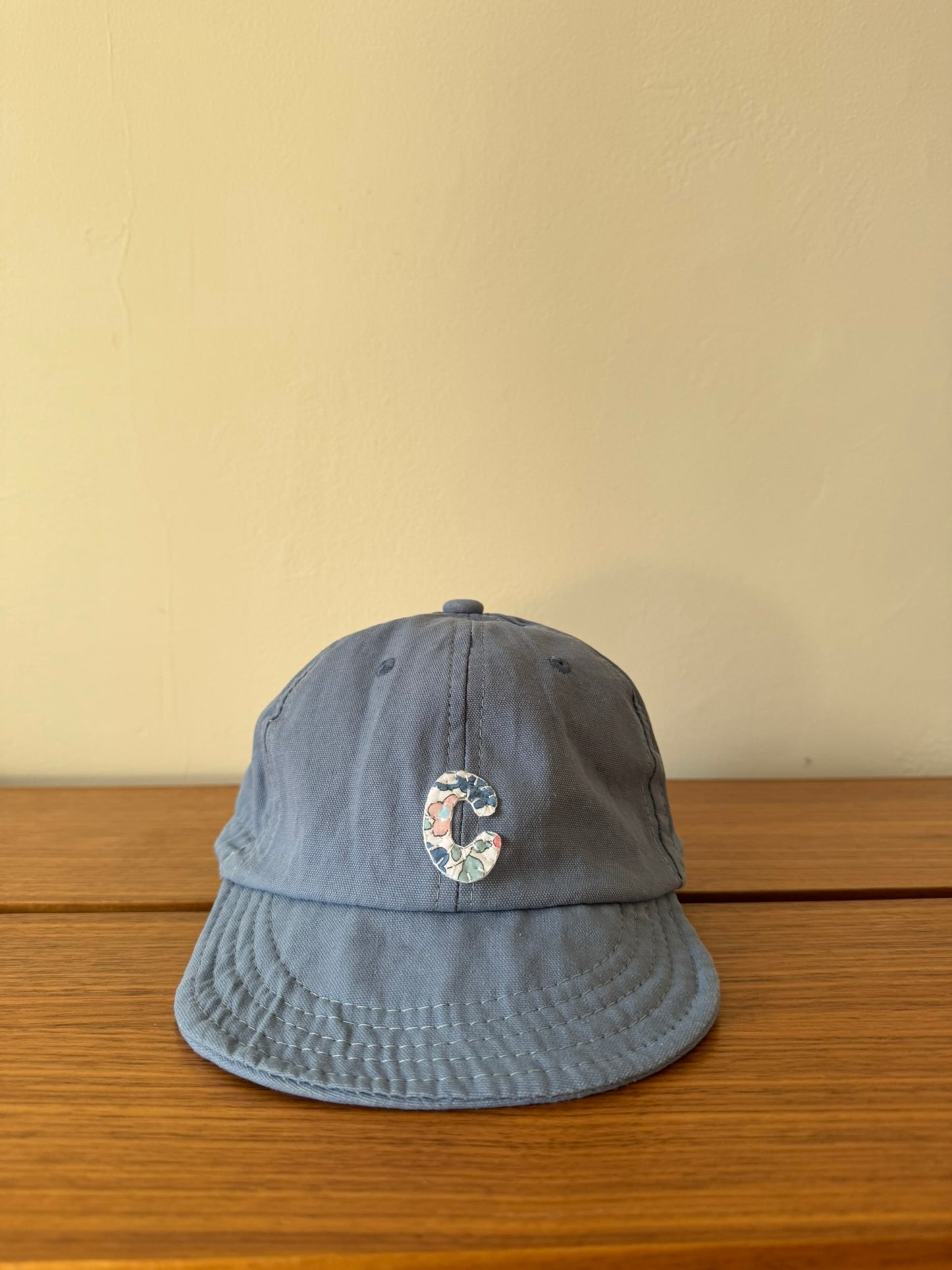 Floral Liberty Print Letter Baby Baseball Hat with Adjustable Strap