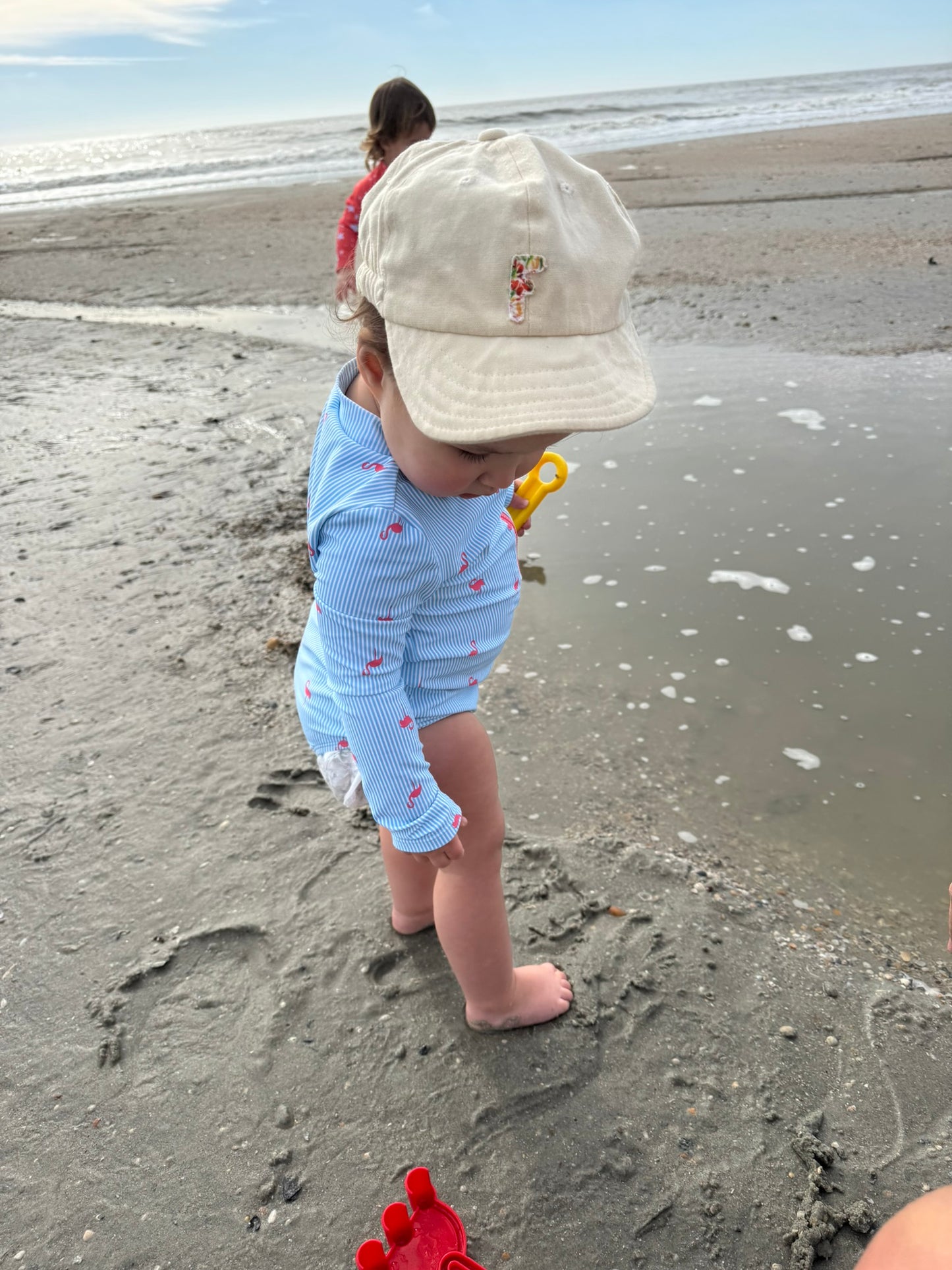 Floral Liberty Print Letter Baby Baseball Hat with Adjustable Strap