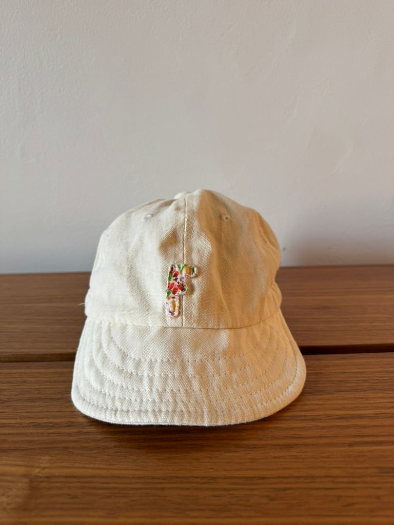 Floral Liberty Print Letter Baby Baseball Hat with Adjustable Strap