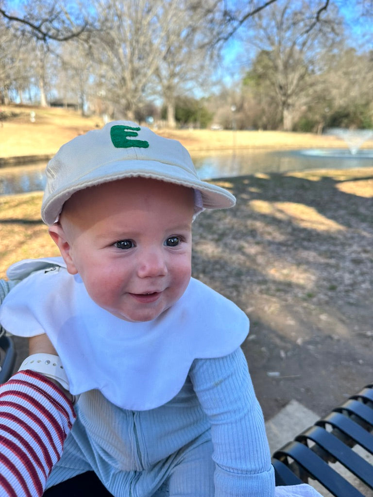 Tan Baby Baseball Hat with Custom Letter
