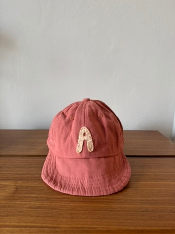 Red Baby Baseball Hat with Custom Letter