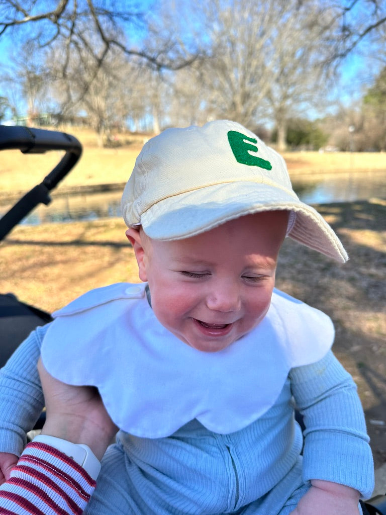 Tan Baby Baseball Hat with Custom Letter