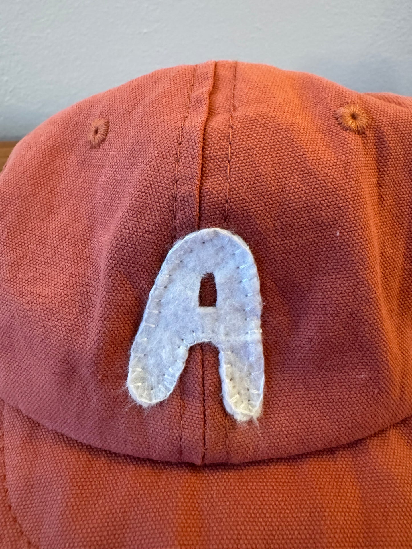 Red Baby Baseball Hat with Custom Letter
