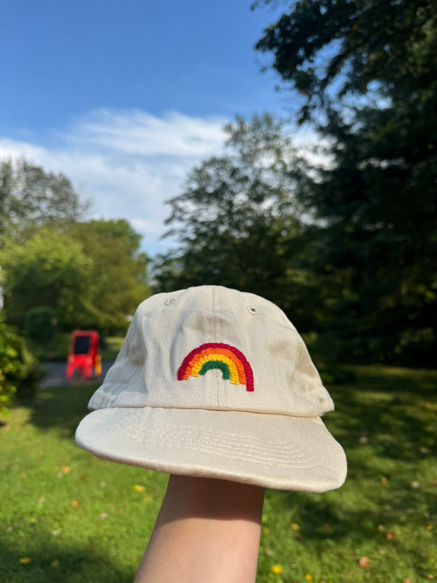 Handmade "Rainbow" Baseball Hat for Baby