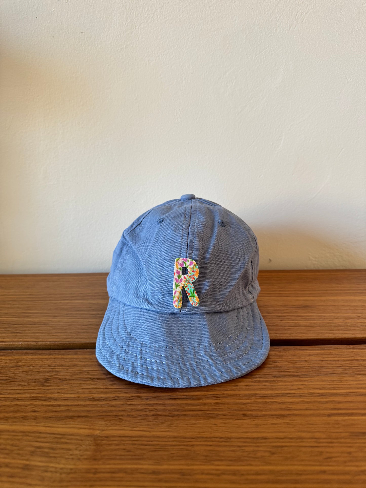Floral Liberty Print Letter Baby Baseball Hat with Adjustable Strap
