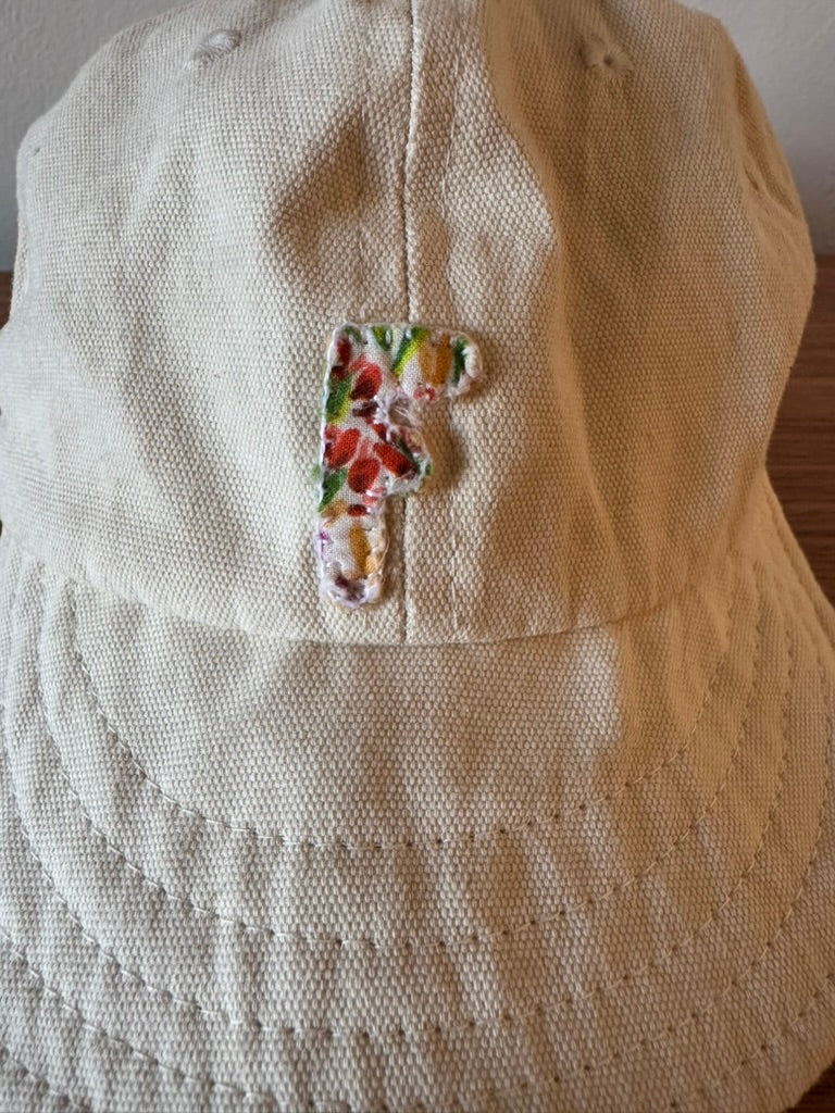 Floral Liberty Print Letter Baby Baseball Hat with Adjustable Strap
