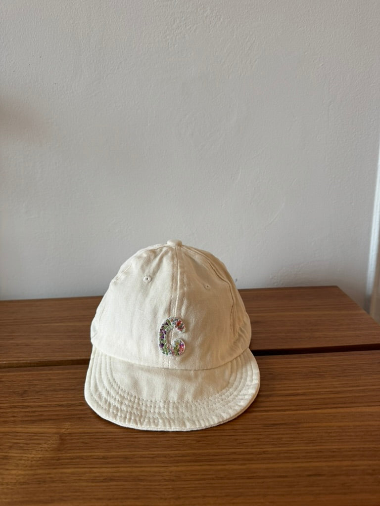 Floral Liberty Print Letter Baby Baseball Hat with Adjustable Strap