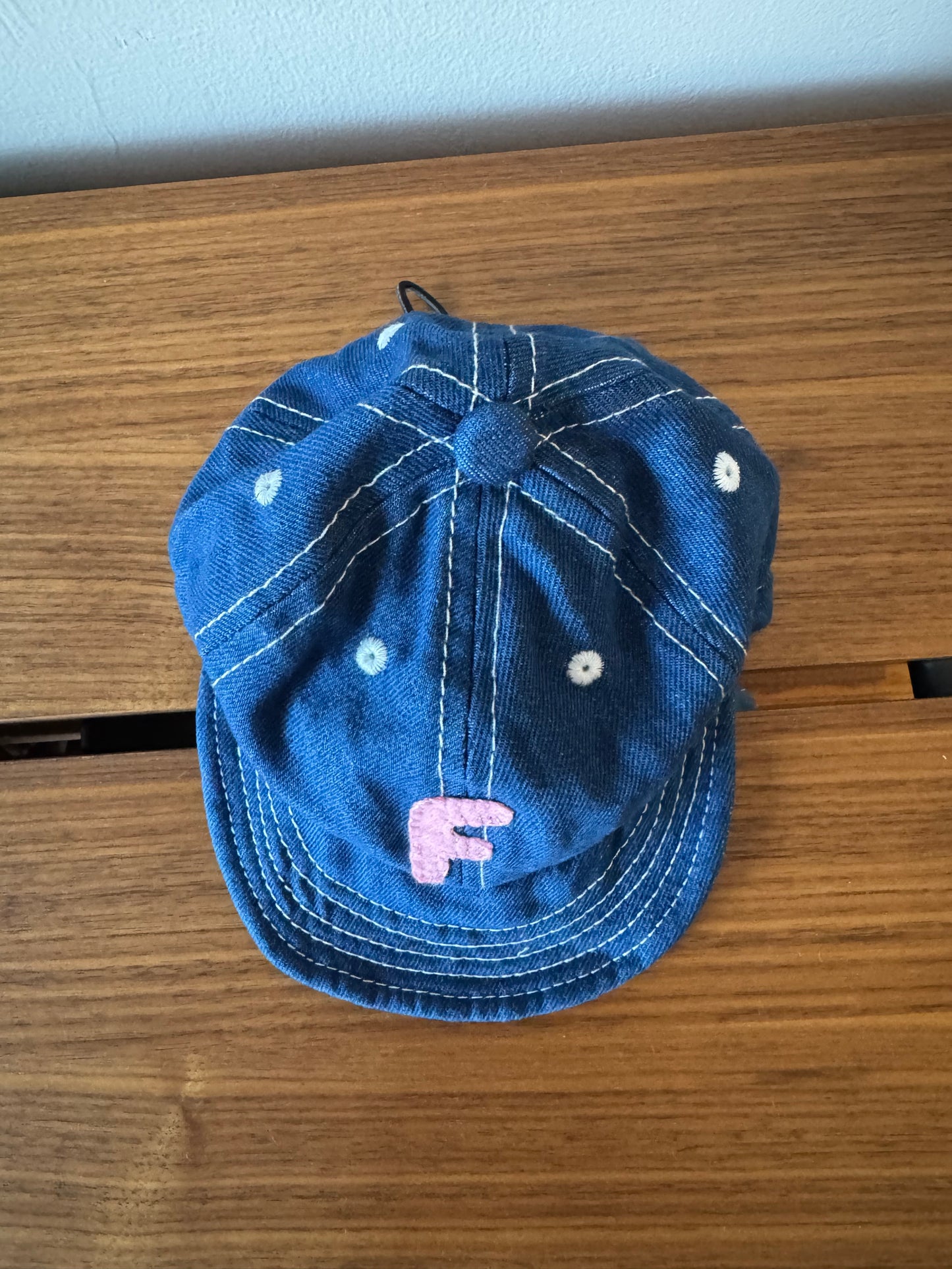 Denim Baby Baseball Hat with Custom Letter