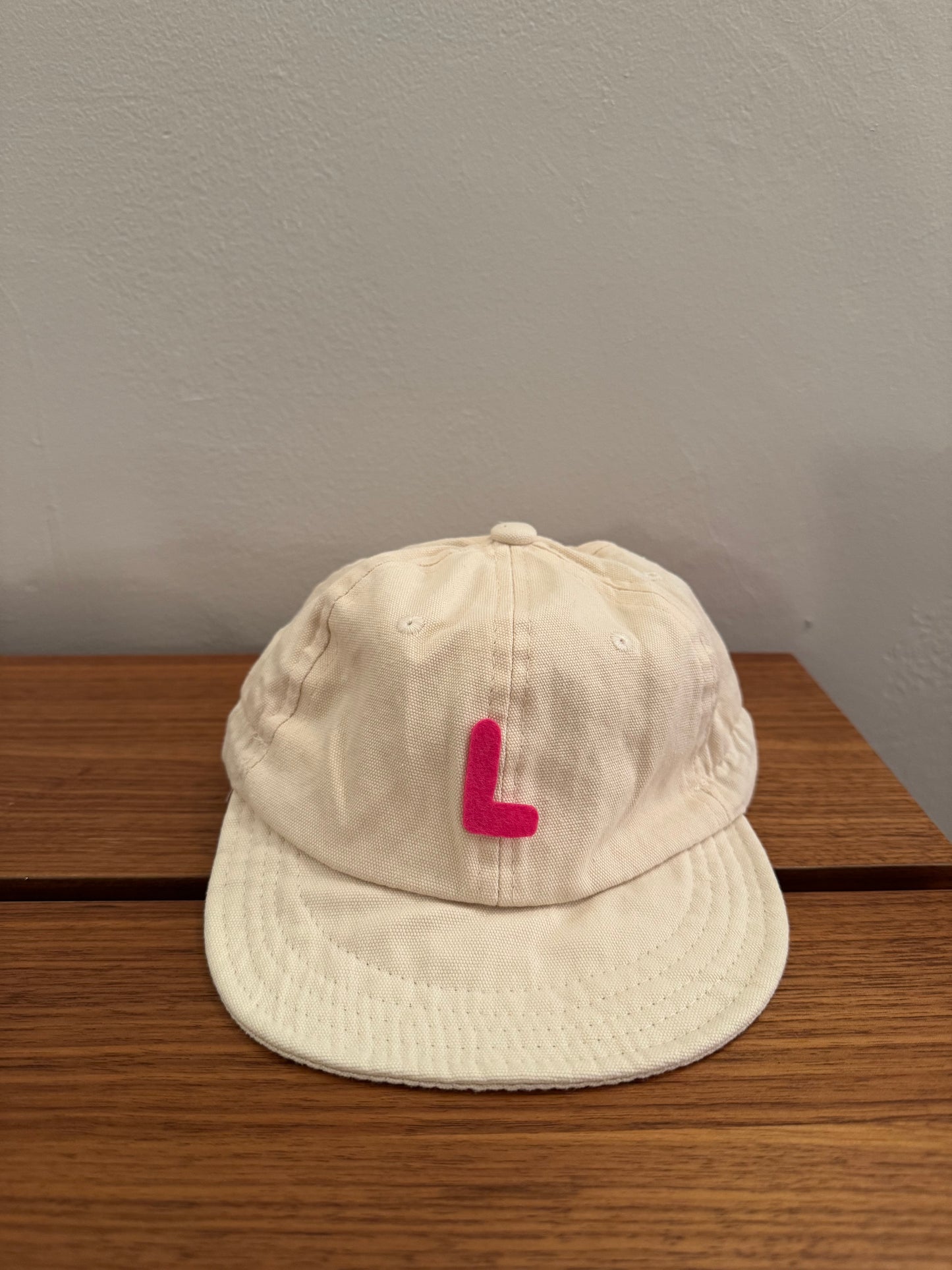 Tan Baby Baseball Hat with Custom Letter