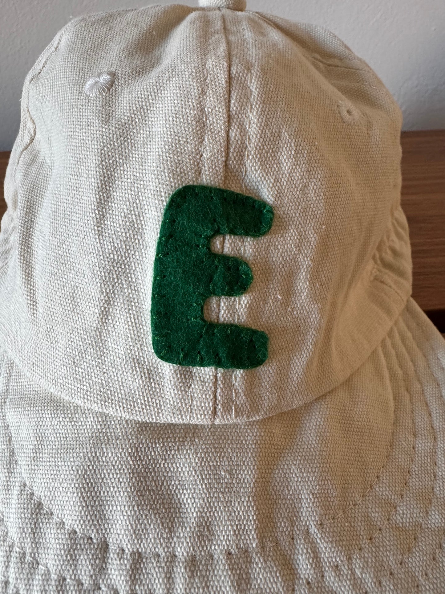 Tan Baby Baseball Hat with Custom Letter