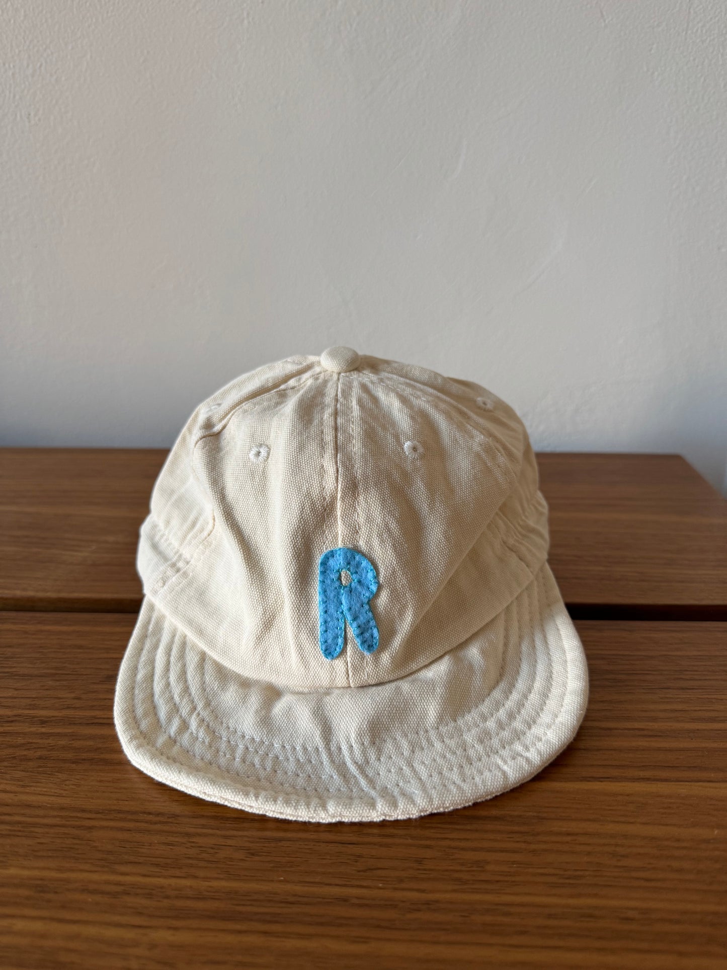 Tan Baby Baseball Hat with Custom Letter