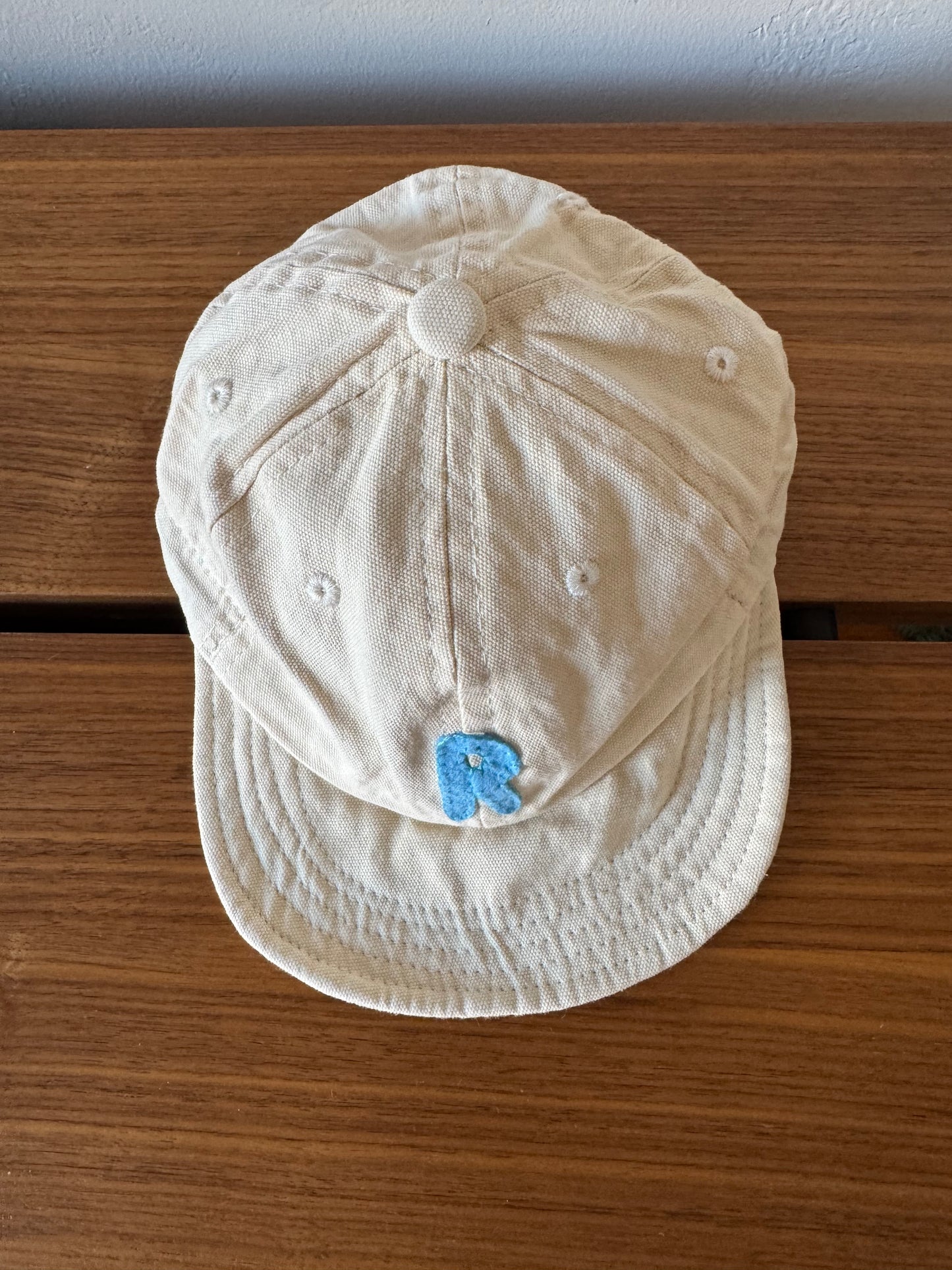 Tan Baby Baseball Hat with Custom Letter