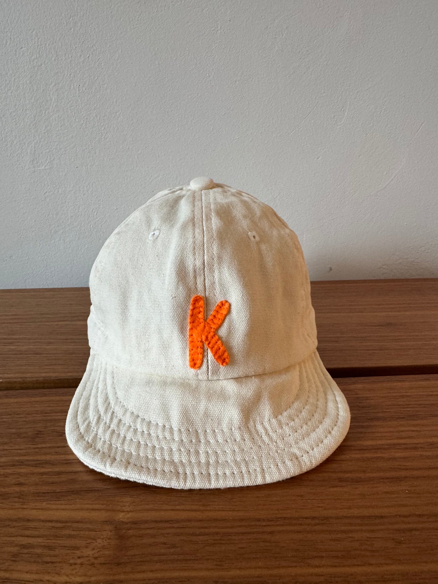 Tan Baby Baseball Hat with Custom Letter