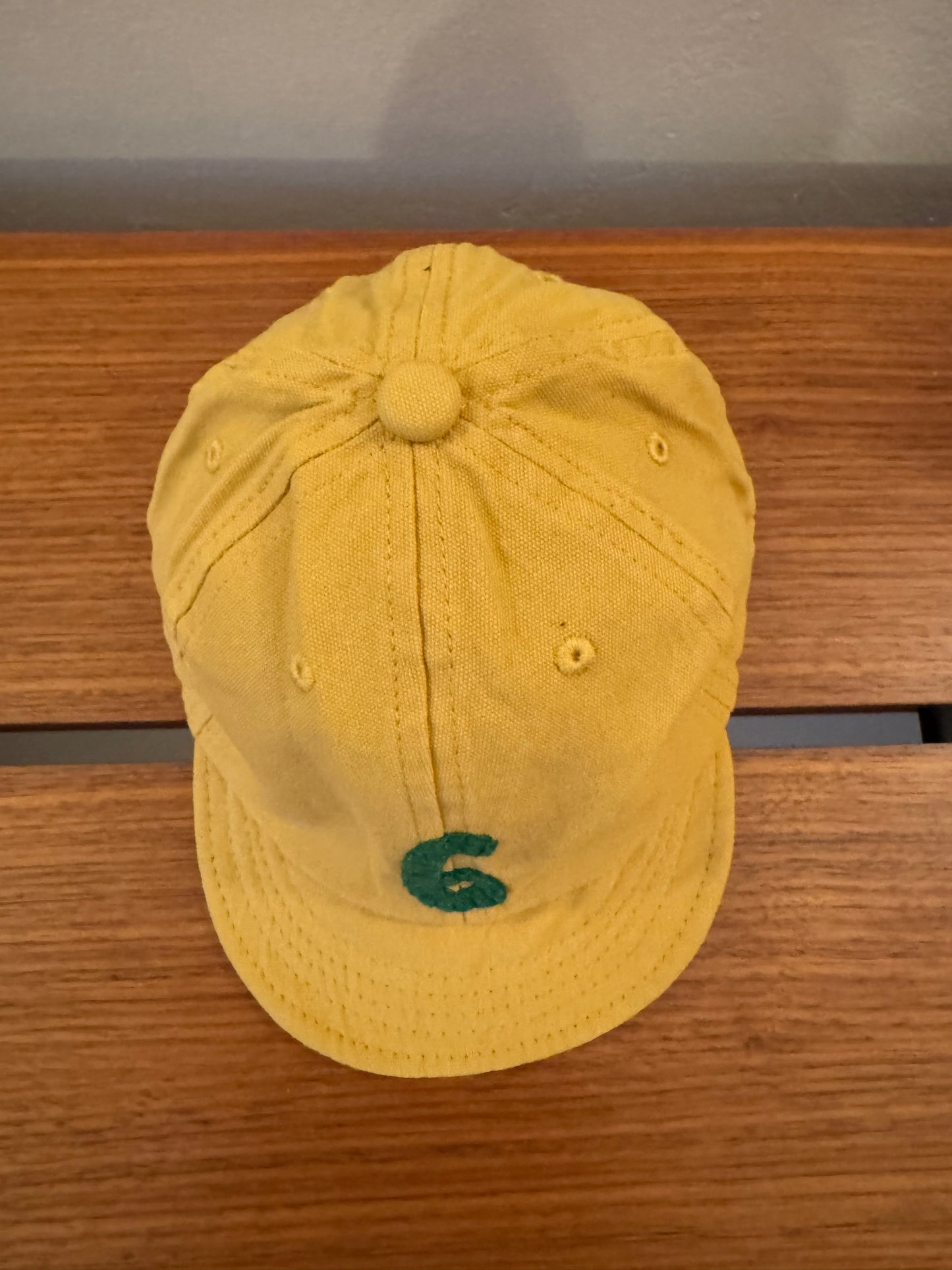 Yellow Baby Baseball Hat with Custom Letter