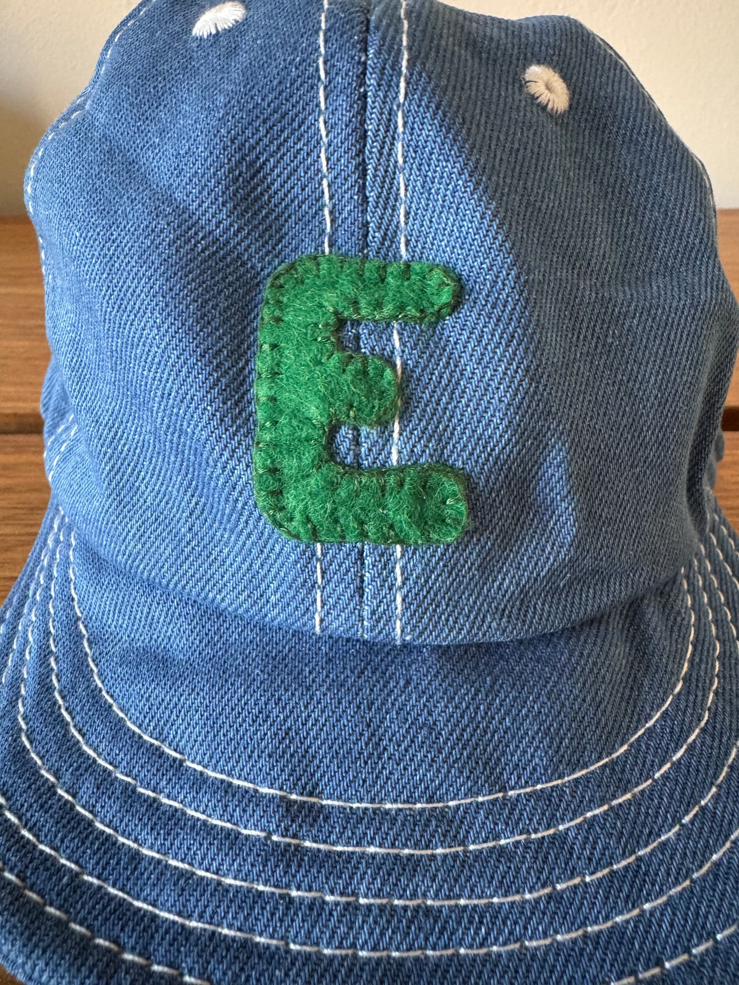 Light Denim Baby Baseball Hat with Custom Letter