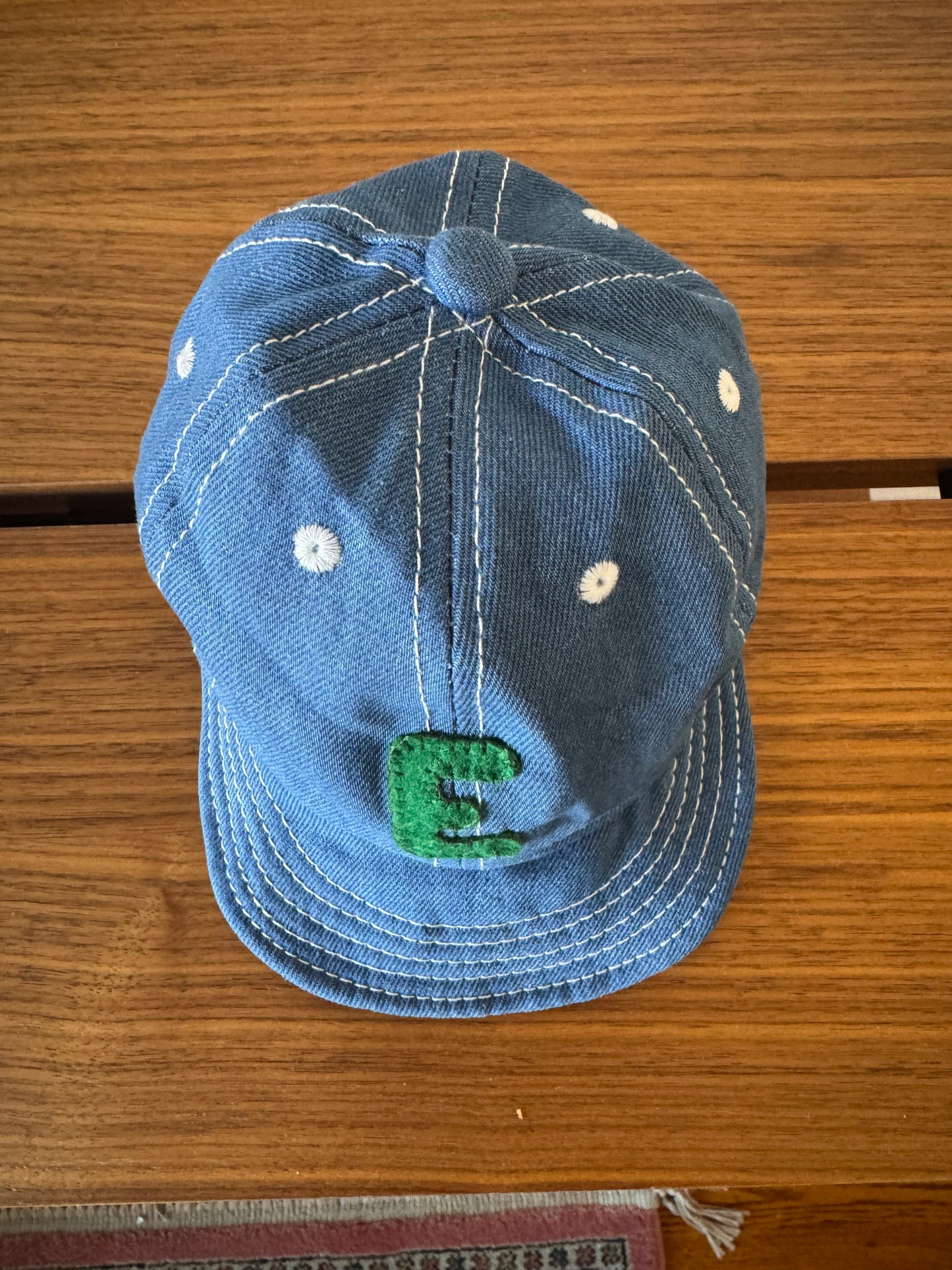 Light Denim Baby Baseball Hat with Custom Letter