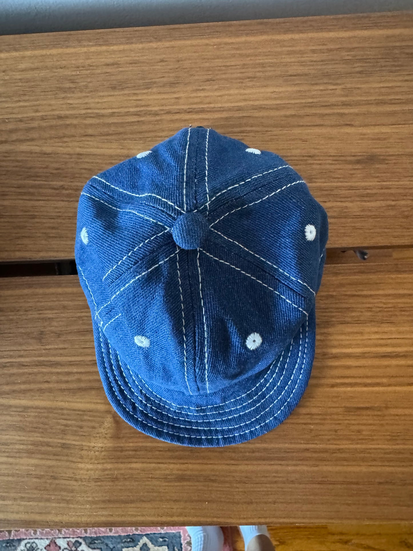 Denim Baby Baseball Hat with Custom Letter